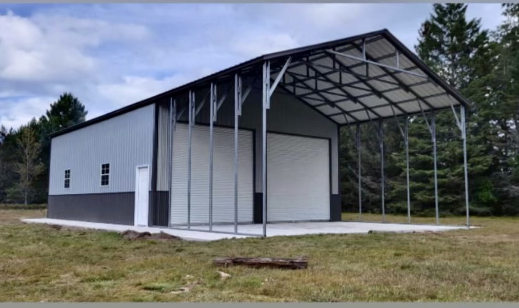 Hybrid steel building — No Surprise Steel Buildings