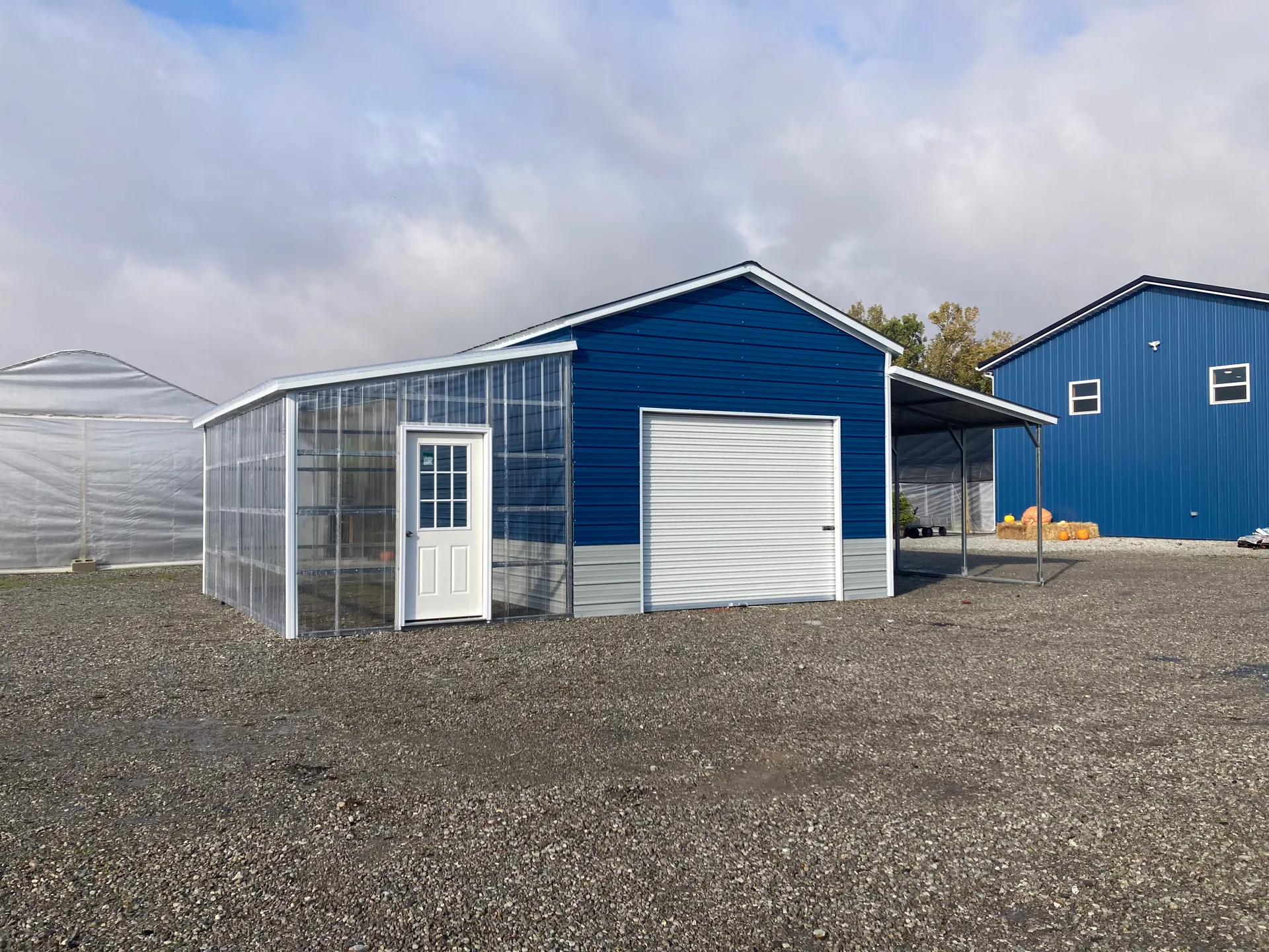 Agricultural steel building on a farm